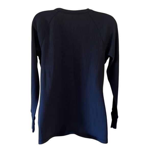 Sonoma Dark Navy Blue Waffle Knit Top Woman Size Medium Mandela Design - Picture 3 of 9